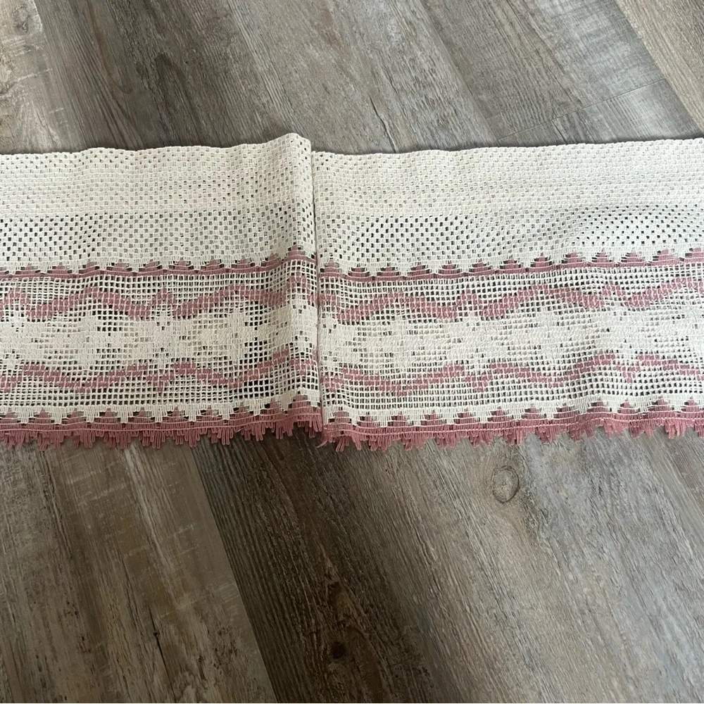 💥🍒VTG Lace Cream & Maude Curtains‎ 2 Panels 2 Valance💥🍒